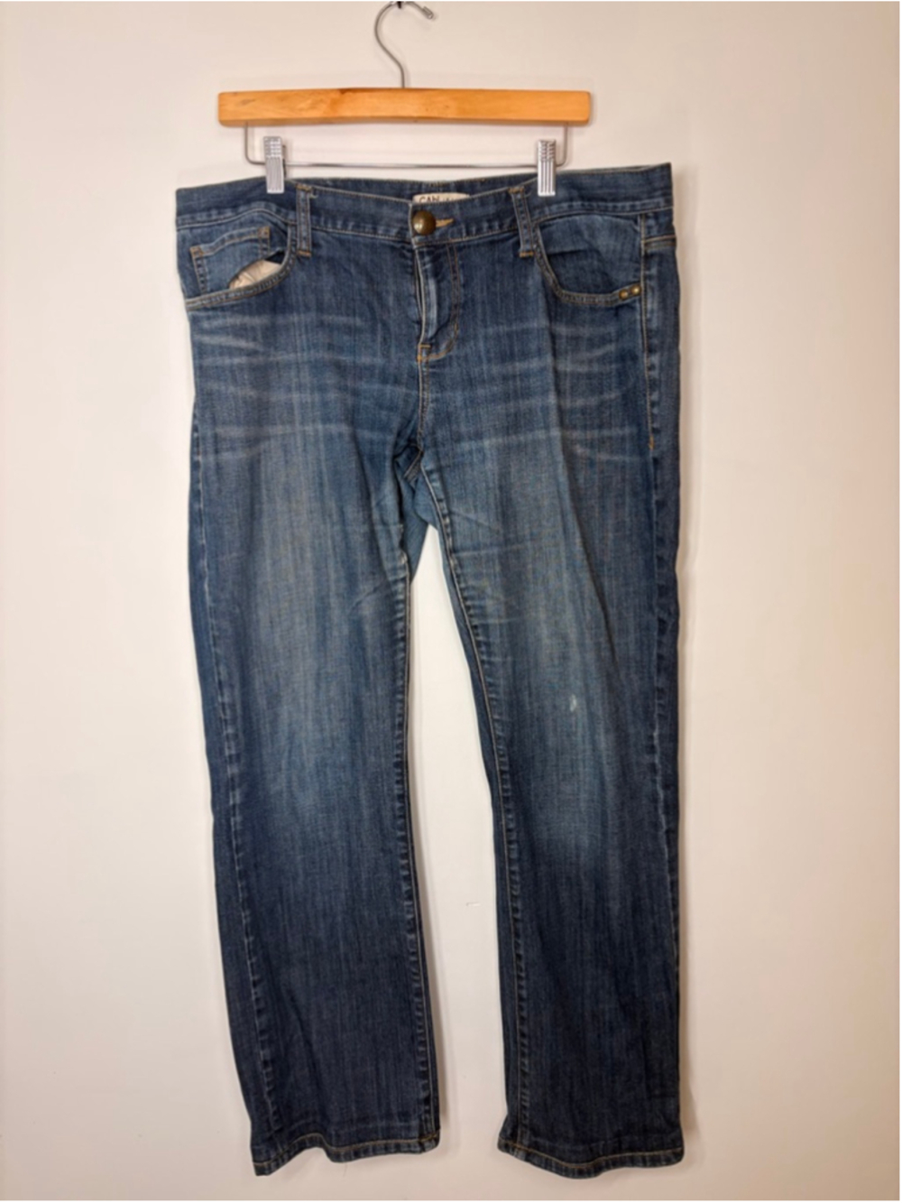 CAbi Jeans Womens 16 Medium Wash Straight Leg Stretch Denim Mid Rise Classic